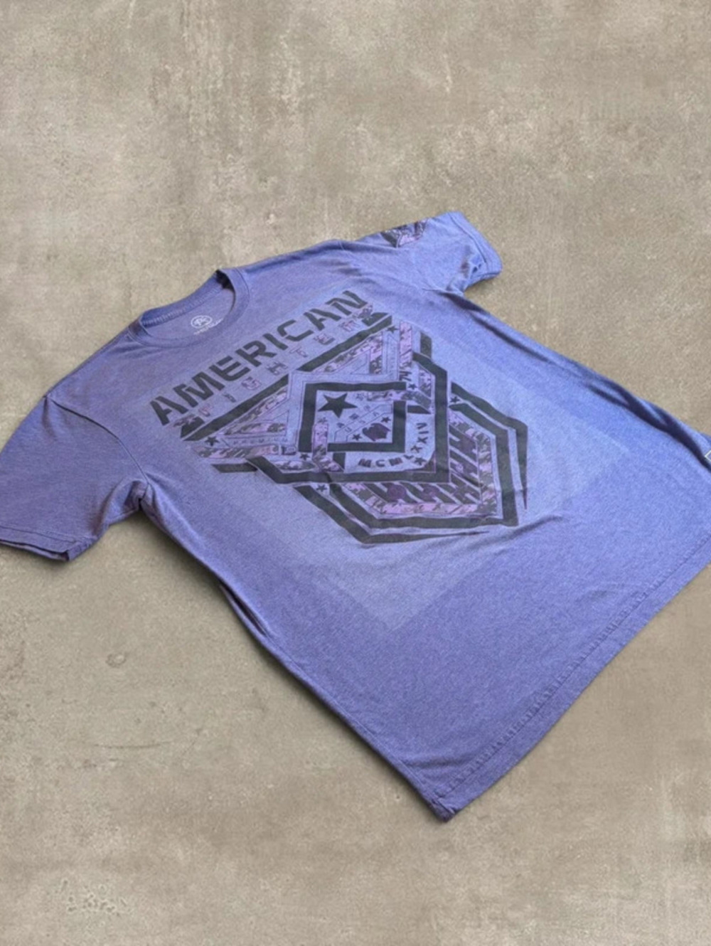 American Fighter Buckle Graphic T Shirt Mens XL Purple MMA Affliction Style